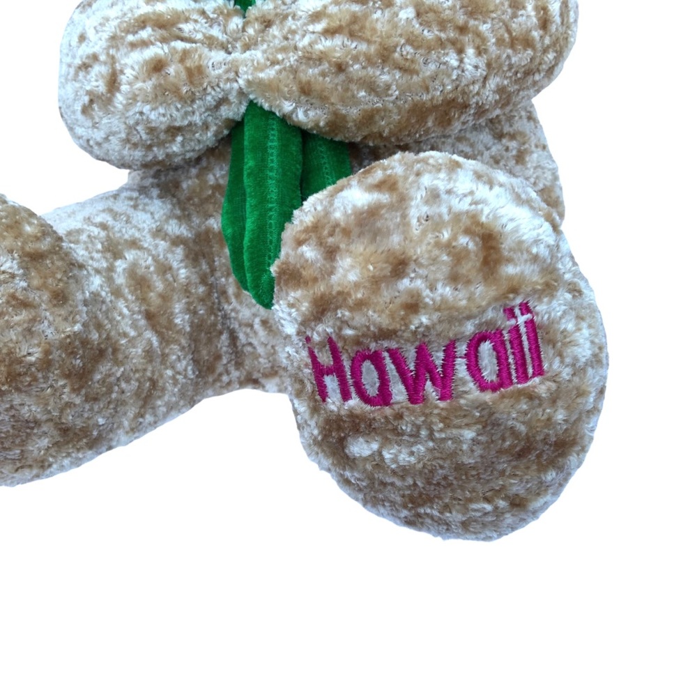 Fiesta Hawaii plush‎ chenille bear with hat holding yellow flowers - Picture 3 of 12